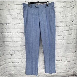 Southern Pines Pants Men’s 36x30 (37x30.5) Blue Cotton Flat Front Preppy